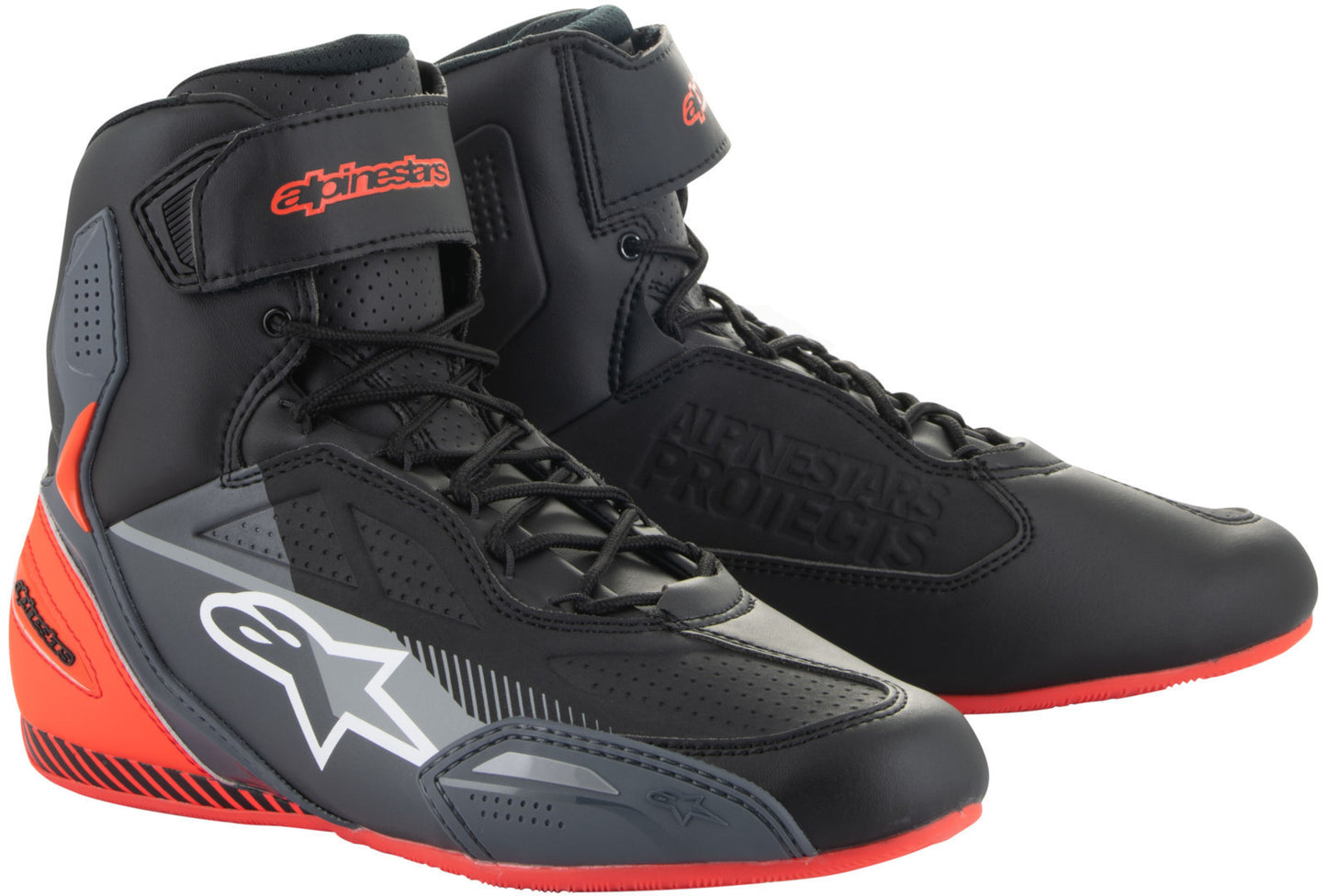 Alpinestars Faster-3 Scarpe Black / Gray / Red Fluo