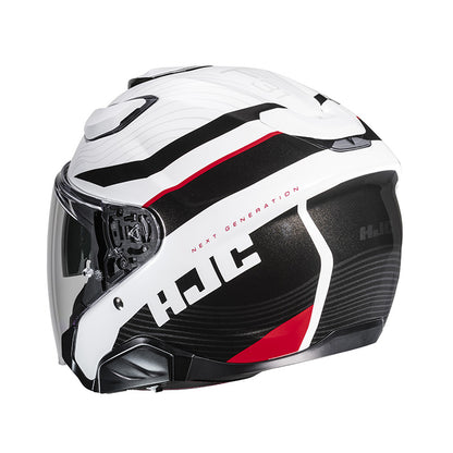 Casco Jet Hjc F31 Naby MC1 Black/White/Red