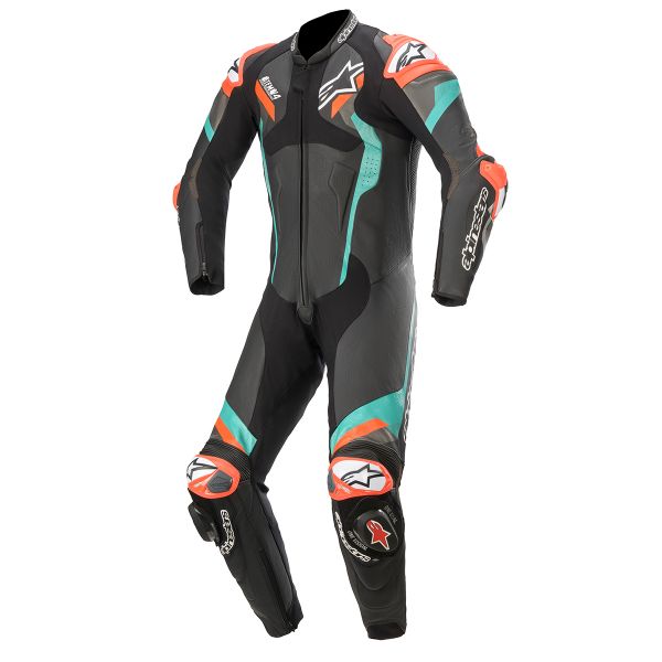 Alpinestars Atem V4 Tuta Intera Black / Petrol / Red Fluo