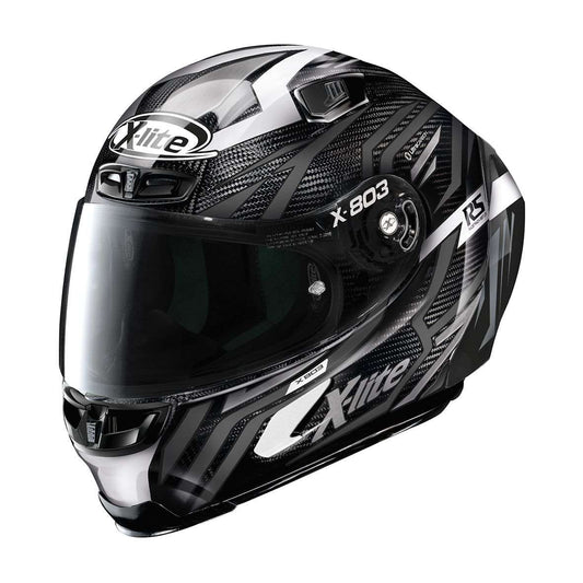 Casco X-lite X-803 Rs Ultra Carbon Deception Bianco - Hot Wheel