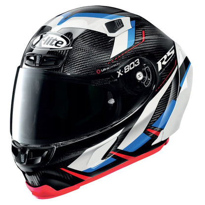 Casco integrale moto nolan X Lite X 803 RS Ultra Carbon Hot Lap nero rosso